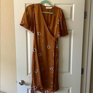 Wrap dress with floral design